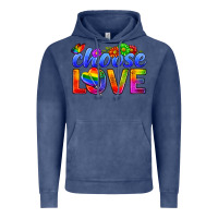 Vintage Denim Pride LGBTQ+ Choose Love Vintage Hoodie - BundleAndBundleShop