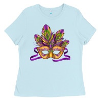 Baby Blue mardi gras carnival mask Ladies Tee - Jasminsmagicworld