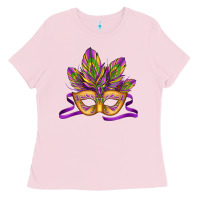 Bubblegum Pink mardi gras carnival mask Ladies Tee - Jasminsmagicworld