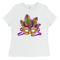 White mardi gras carnival mask Ladies Tee - Jasminsmagicworld