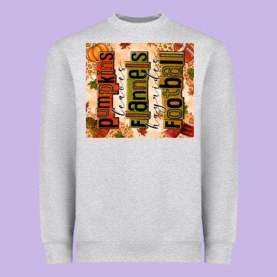 Pumpkins Leaves Flannels Hayrides Football Heavyweight Sweatshirt Designed By Texasbilliewilder