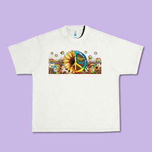 Hippie Soul Leopard Sunflower Urban Heavy Tee Designed By Jahusdesignshop