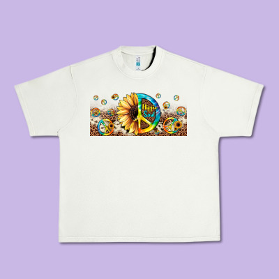 Hippie Soul Leopard Sunflower Urban Heavy Tee Designed By Jahusdesignshop