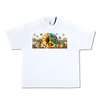 White hippie soul leopard sunflower Urban Heavy Tee - JahusDesignShop