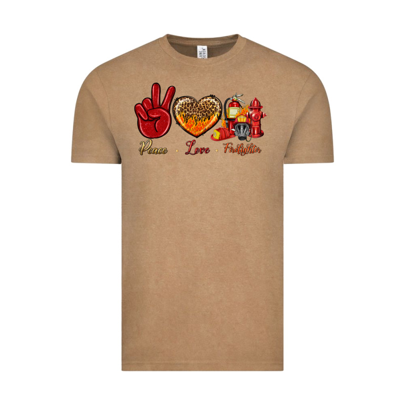 Peace Love Firefighter Vintage Tee by BundleAndBundleShop | Teevron