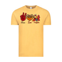 Vintage Mustard Peace Love Firefighter Vintage Tee - BundleAndBundleShop