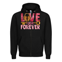 Black Love you forever Valentine's Day Zipper Hoodie - HowdyJamesFarm