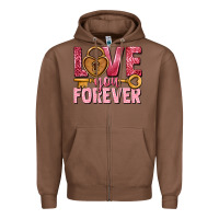 Chestnut Love you forever Valentine's Day Zipper Hoodie - HowdyJamesFarm