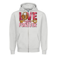 Dove Grey Love you forever Valentine's Day Zipper Hoodie - HowdyJamesFarm