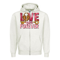 Oatmeal Heather Love you forever Valentine's Day Zipper Hoodie - HowdyJamesFarm