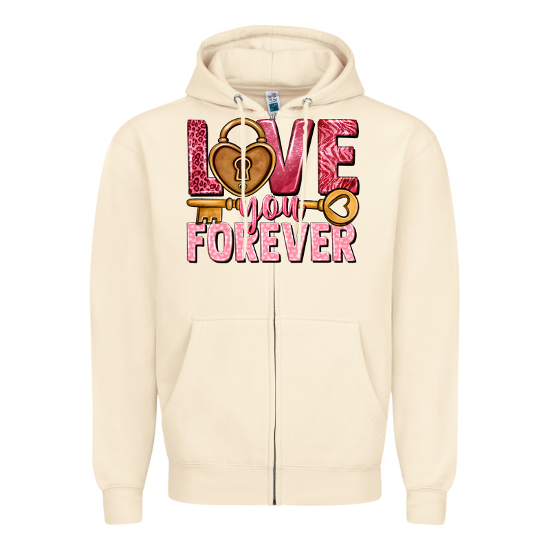 Love You Forever Valentine's Day Zipper Hoodie by HowdyJamesFarm | Teevron