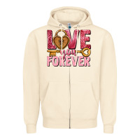 Sandshell Love you forever Valentine's Day Zipper Hoodie - HowdyJamesFarm