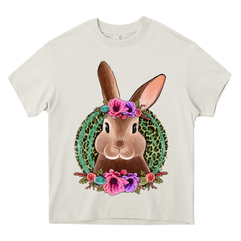 Western Leopard And Flowers Easter Bunny Heavy Core Tee by Jasminsmagicworld | Teevron