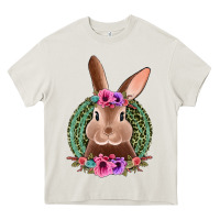 Cream western leopard and flowers easter bunny Heavy Core Tee - Jasminsmagicworld