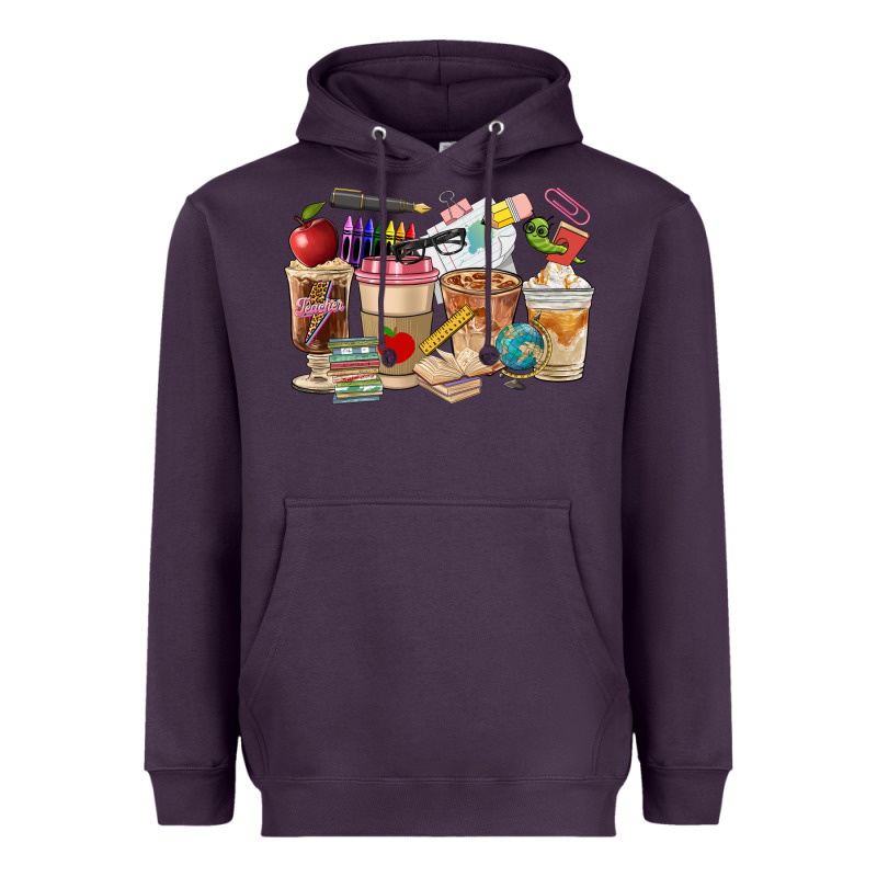 Teacher Coffee Cups Heavyweight Hoodie by FaDigitalArtStudio | Teevron