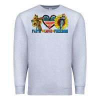 Heather Grey Fatih love freedom Premium Sweatshirt - FaDigitalArtStudio