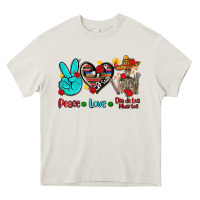 Cream peace love dia de los muertos Heavy Core Tee - AdoDesignShop