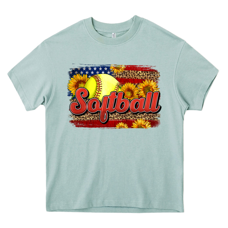 Western American Flag Softball Heavy Core Tee by LillyAllenDesigns | Teevron