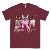 Burgundy Happy Easter Dental And Egg Classic Tee - BundleAndBundleShop