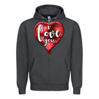 Smoke I love you heart balloon Valentine's Day Zipper Hoodie - HowdyJamesFarm