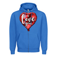 True Royal I love you heart balloon Valentine's Day Zipper Hoodie - HowdyJamesFarm