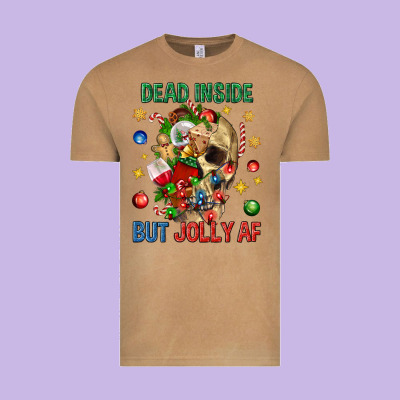 Dead Inside But Jolly Af Vintage Tee Designed By Bundleandbundleshop