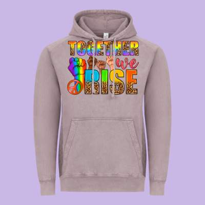 Western Lgbtq+ Together We Rise Vintage Hoodie Designed By Bundleandbundleshop