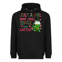 Black Just A Girl Who Loves Coffee And Cactus Frappe Heavyweight Hoodie - FaDigitalArtStudio