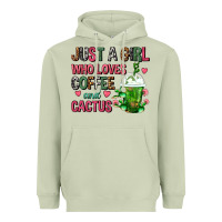 Matcha Just A Girl Who Loves Coffee And Cactus Frappe Heavyweight Hoodie - FaDigitalArtStudio