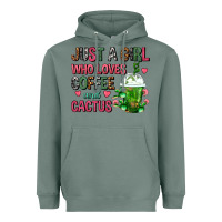 Sage Just A Girl Who Loves Coffee And Cactus Frappe Heavyweight Hoodie - FaDigitalArtStudio