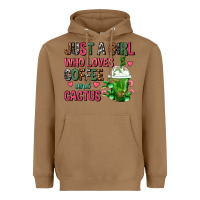 Toasted Coconut Just A Girl Who Loves Coffee And Cactus Frappe Heavyweight Hoodie - FaDigitalArtStudio