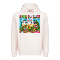 Pale Pink Easter Day camping Premium Hoodie - OliviaCreatesArt