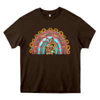 Chocolate Brown western easter rainbow Heavy Core Tee - Jasminsmagicworld