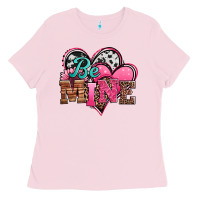 Bubblegum Pink valentines day western hearts be mine Ladies Tee - Jasminsmagicworld