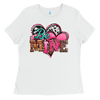 White valentines day western hearts be mine Ladies Tee - Jasminsmagicworld