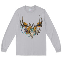 Moon Dust boho deer skull sunflowers and gemstone Long Sleeve Tee - RanaPortraitStore