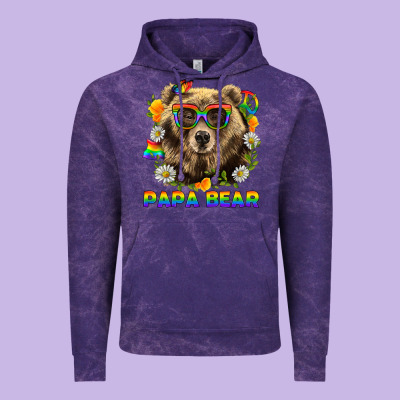Papa Bear Pride Lgbtq+ Vintage Hoodie Designed By Bundleandbundleshop