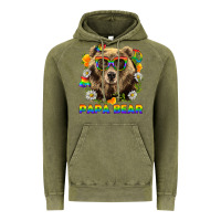 Vintage Olive Papa Bear Pride LGBTQ+ Vintage Hoodie - BundleAndBundleShop