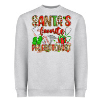 Heather Grey Santa's Favorite Phlebotomist Heavyweight Sweatshirt - texasbilliewilder