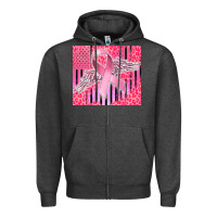 Charcoal Heather cancer awareness american flag Zipper Hoodie - CowGirlArtShop