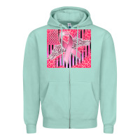 Seafoam cancer awareness american flag Zipper Hoodie - CowGirlArtShop