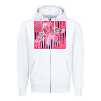 White cancer awareness american flag Zipper Hoodie - CowGirlArtShop