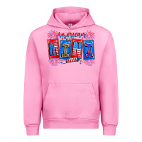 Fuchsia Pink american mini Urban Hoodie - CowhideDigitalArt