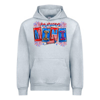 Heather Grey american mini Urban Hoodie - CowhideDigitalArt