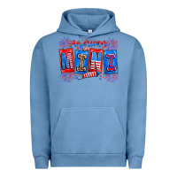 Pigment Pebble Blue american mini Urban Hoodie - CowhideDigitalArt