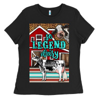 Black Western So Legend Dairy Holstein Cow Ladies Tee - LillyAllenDesigns
