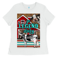 White Western So Legend Dairy Holstein Cow Ladies Tee - LillyAllenDesigns