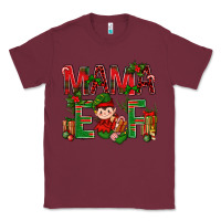Burgundy Mama Elf With Gift Christmas Classic Tee - BundleAndBundleShop