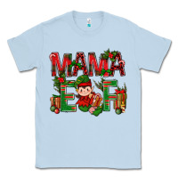Dusty Blue Mama Elf With Gift Christmas Classic Tee - BundleAndBundleShop