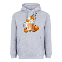 Heather Grey Fall Coffee Heavyweight Hoodie - FaDigitalArtStudio